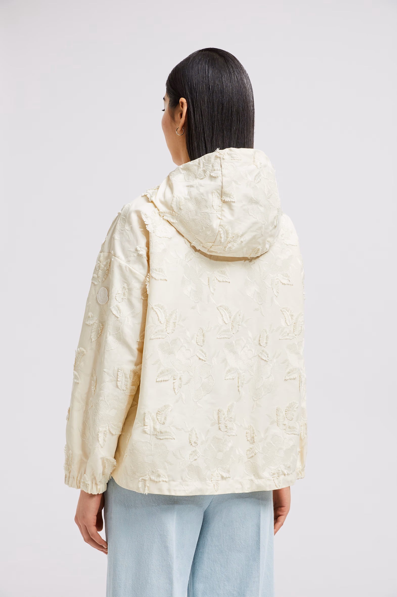 Charmeil Textured Hooded Jacket Women White Ivory Moncler 5